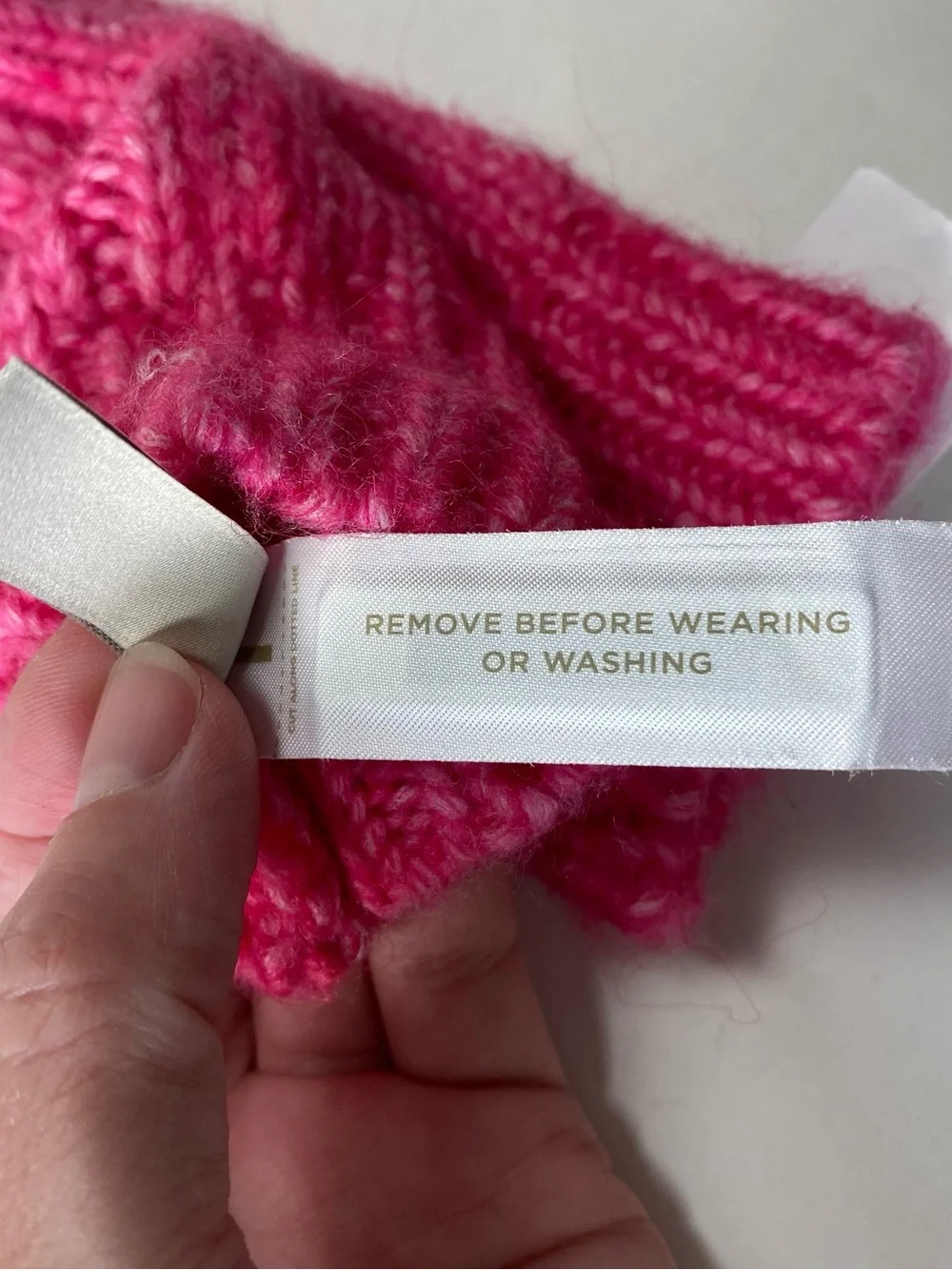 LOFT Cable Knit Fingerless Gloves Bright Fuchsia Pink NWT